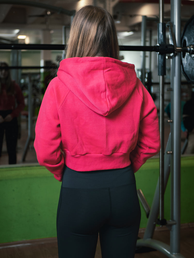 Cropped Hoodie "FIT GIRL" - pink