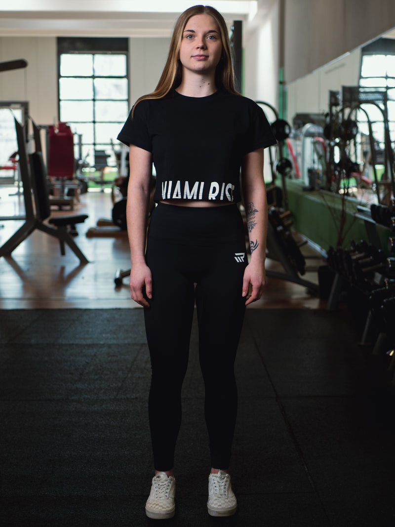 Crop Top "FIT GIRL" - schwarz