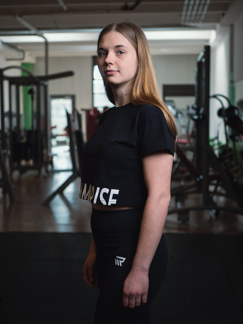 Crop Top "FIT GIRL" - schwarz